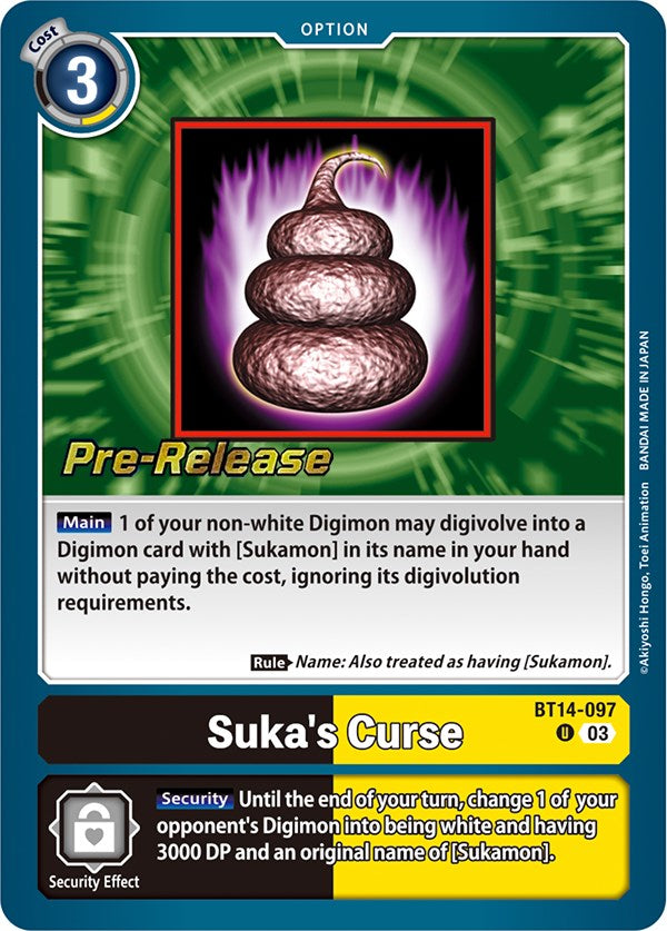Suka's Curse [BT14-097] [Blast Ace Pre-Release Cards] - Destination Retro