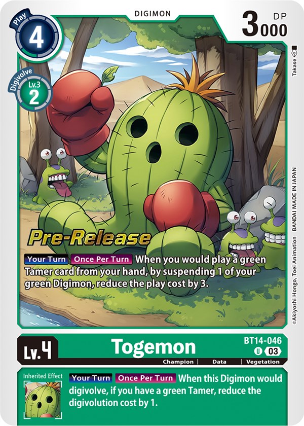 Togemon [BT14-046] [Blast Ace Pre-Release Cards] - Destination Retro