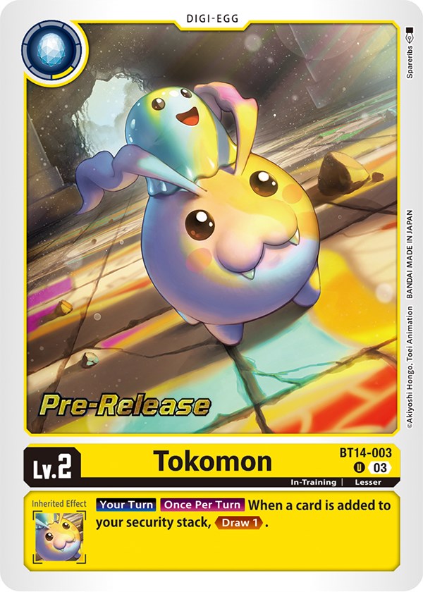 Tokomon [BT14-003] [Blast Ace Pre-Release Cards] - Destination Retro