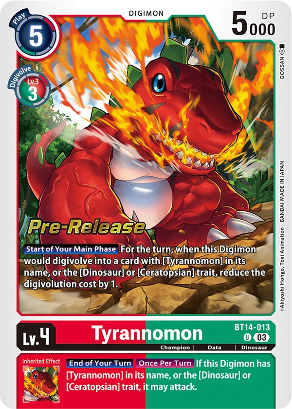 Tyrannomon [BT14-013] [Blast Ace Pre-Release Cards] - Destination Retro