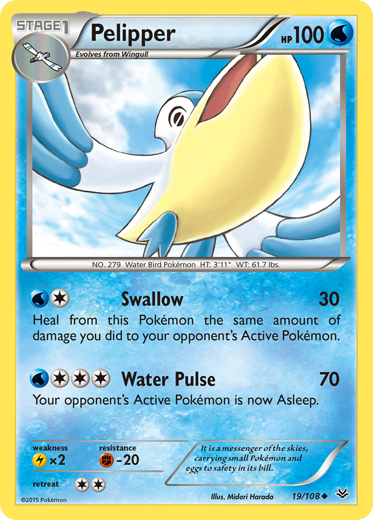 Pelipper (19/108) [XY: Roaring Skies] - Destination Retro