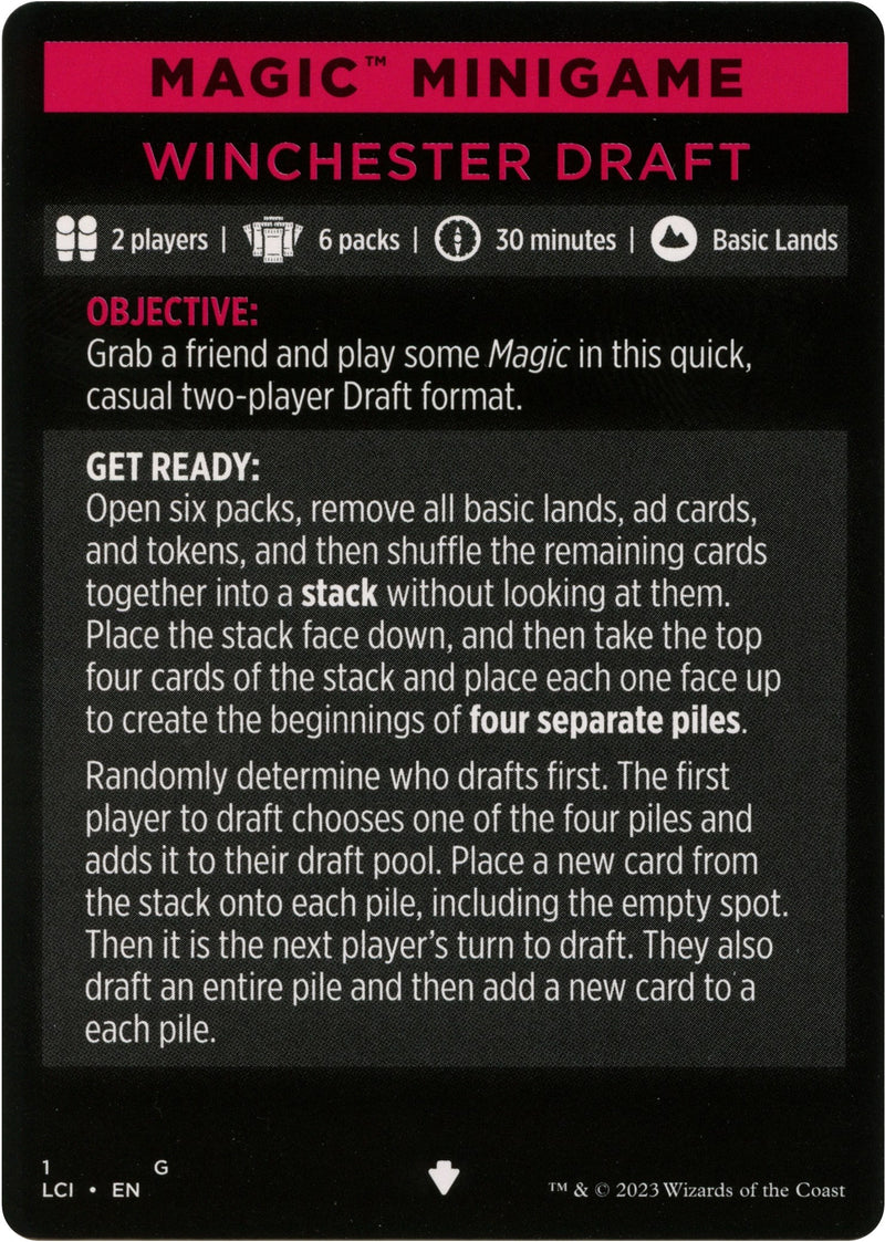 Winchester Draft (Magic Minigame) [The Lost Caverns of Ixalan Minigame] - Destination Retro
