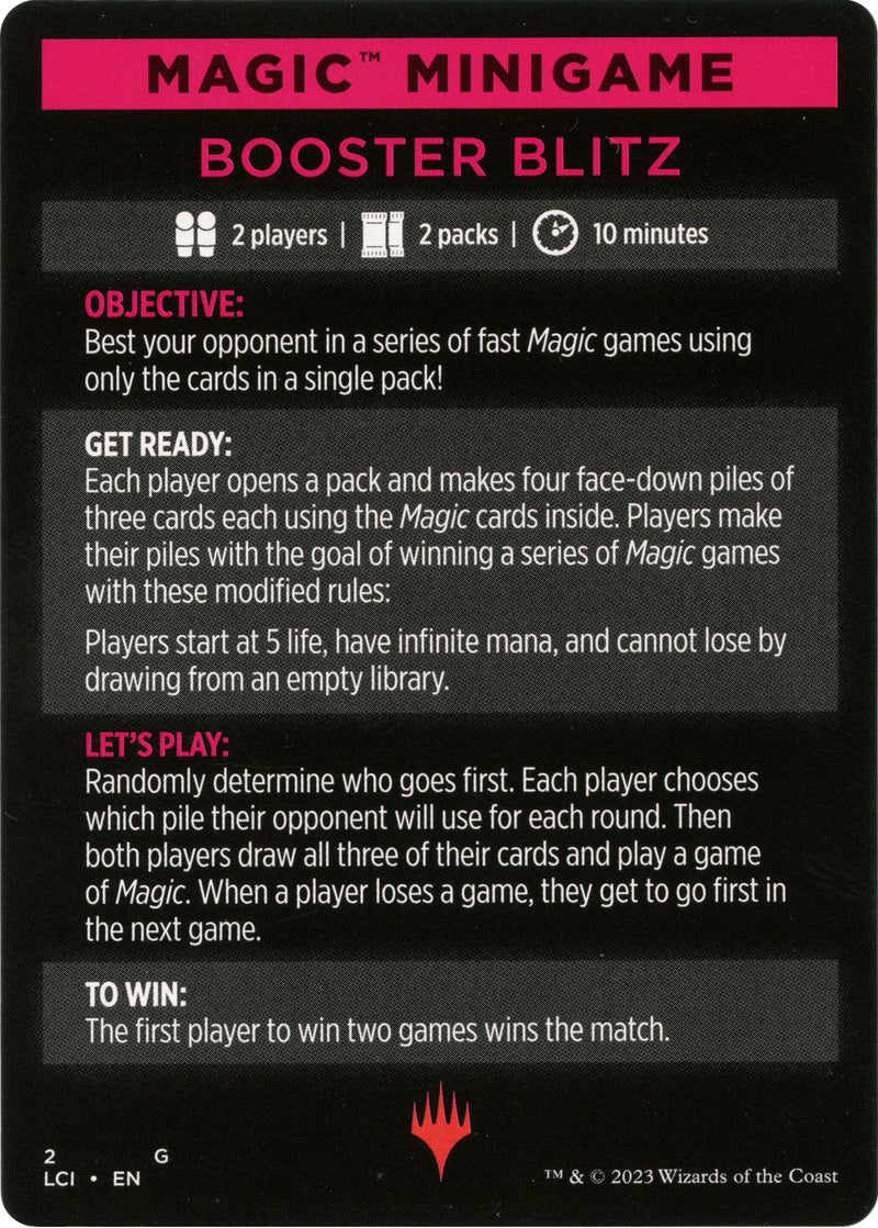 Booster Blitz (Magic Minigame) [The Lost Caverns of Ixalan Minigame] - Destination Retro