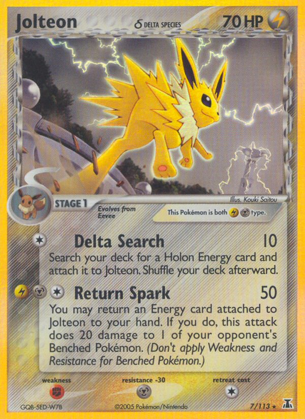 Jolteon (7/113) (Delta Species) [EX: Delta Species] - Destination Retro