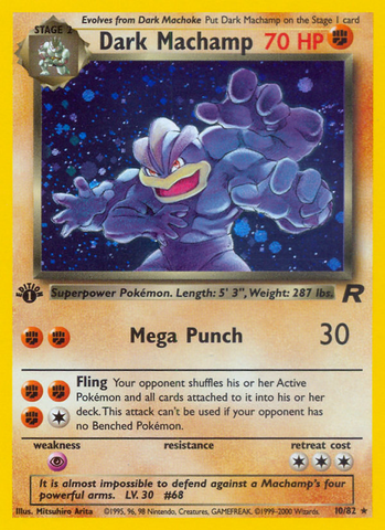 Dark Machamp (10/82) [Team Rocket 1st Edition] - Destination Retro