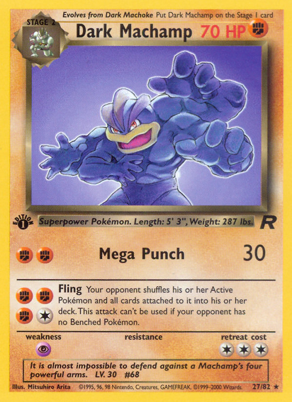 Dark Machamp (27/82) [Team Rocket 1st Edition] - Destination Retro