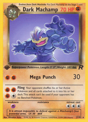 Dark Machamp (27/82) [Team Rocket 1st Edition] - Destination Retro