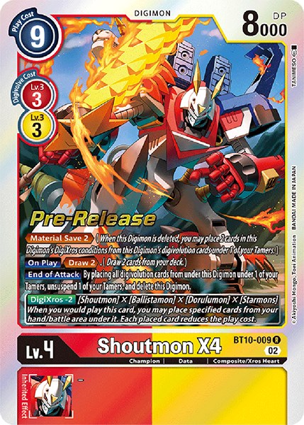 Shoutmon X4 [BT10-009] [Xros Encounter Pre-Release Cards] - Destination Retro