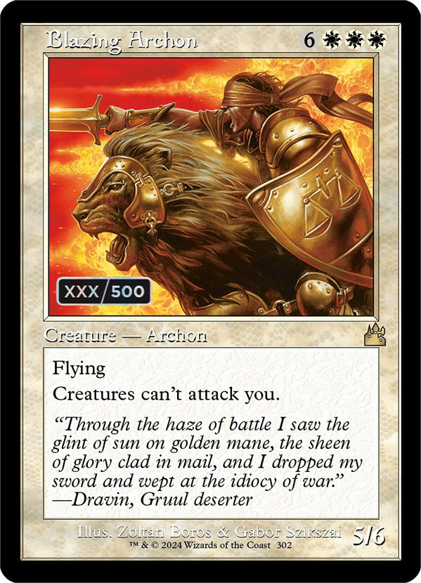 Blazing Archon (Retro) (Serialized) [Ravnica Remastered] - Destination Retro