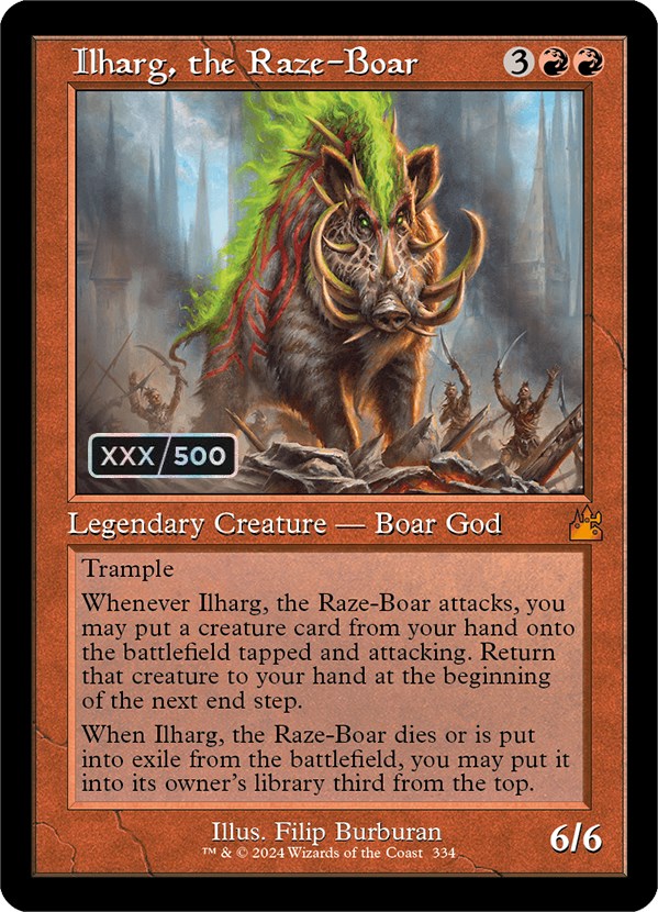 Ilharg, the Raze-Boar (Retro) (Serialized) [Ravnica Remastered] - Destination Retro