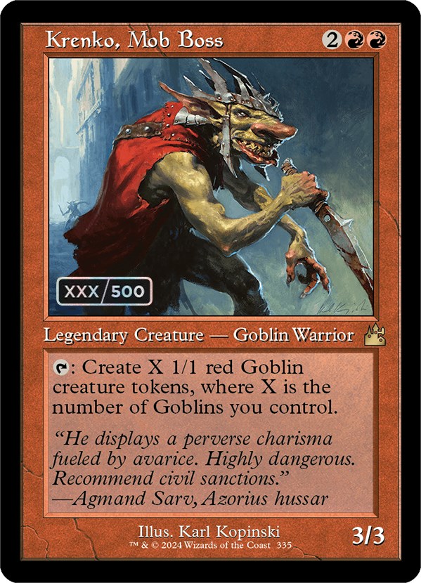 Krenko, Mob Boss (Retro) (Serialized) [Ravnica Remastered] - Destination Retro
