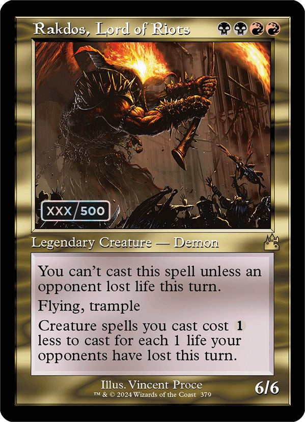 Rakdos, Lord of Riots (Retro) (Serialized) [Ravnica Remastered] - Destination Retro
