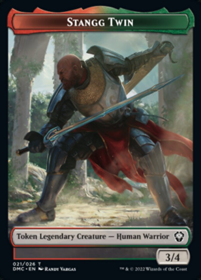 Soldier // Stangg Twin Double-sided Token [Dominaria United Tokens] - Destination Retro