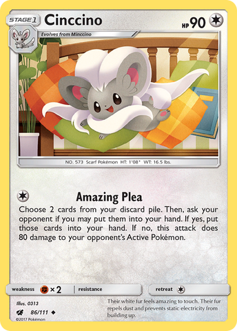 Cinccino (86/111) [Sun & Moon: Crimson Invasion] - Destination Retro