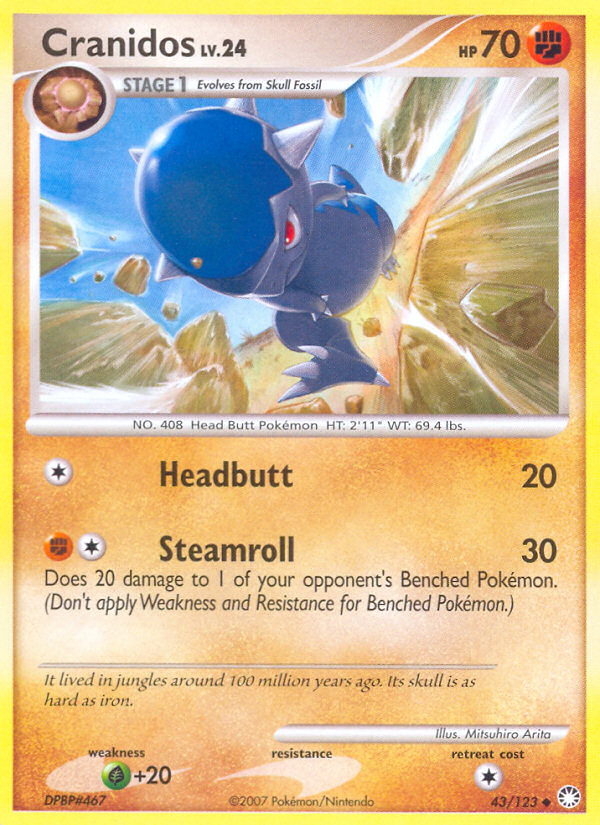 Cranidos (43/123) [Diamond & Pearl: Mysterious Treasures] - Destination Retro
