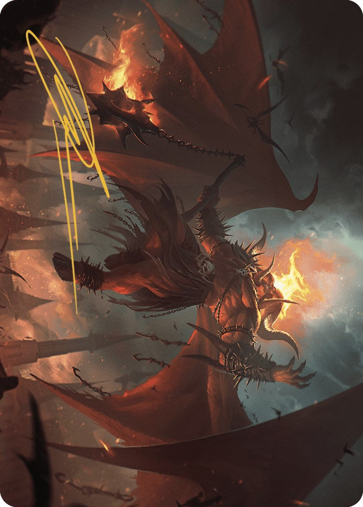 Rakdos, Patron of Chaos Art Card (22/49) (Gold-Stamped Signature) [Murders at Karlov Manor Art Series] - Destination Retro