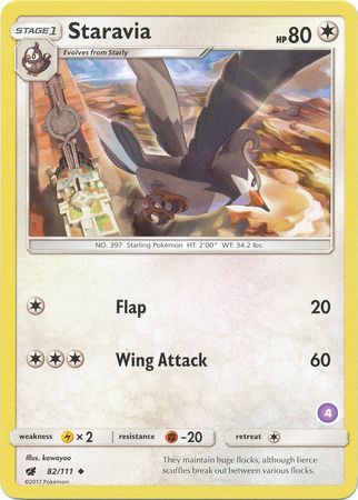 Staravia (82/111) [Sun & Moon: Trainer Kit - Alolan Sandslash & Alolan Ninetales] - Destination Retro