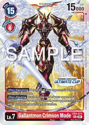 Gallantmon Crimson Mode [EX2-073] (Ultimate Cup 2024) [Digital Hazard Promos] - Destination Retro
