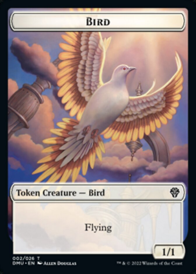 Bird (002) // Wurm Double-sided Token [Dominaria United Tokens] - Destination Retro