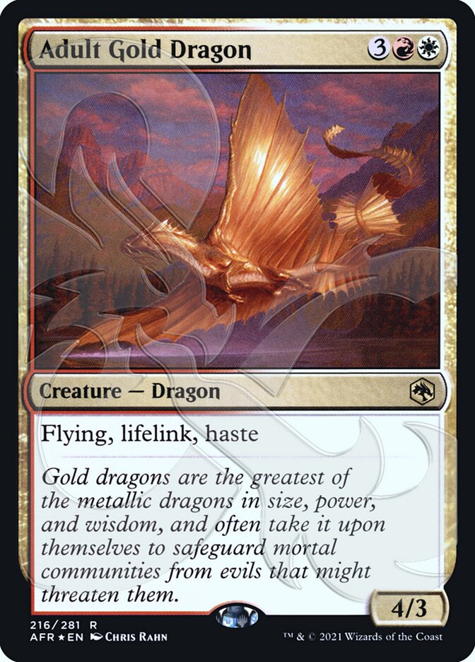 Adult Gold Dragon (Ampersand Promo) [Dungeons & Dragons: Adventures in the Forgotten Realms Promos] - Destination Retro