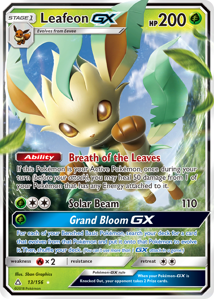 Leafeon GX (13/156) [Sun & Moon: Ultra Prism] - Destination Retro
