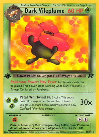 Dark Vileplume (30/82) [Team Rocket 1st Edition] - Destination Retro