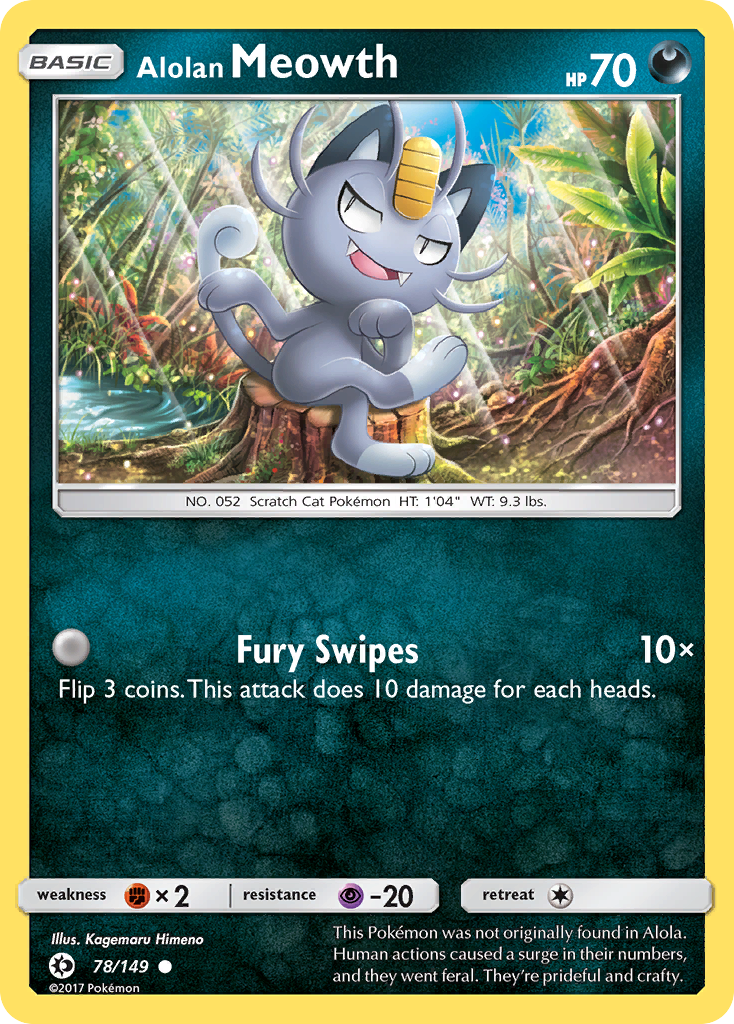 Alolan Meowth (78/149) [Sun & Moon: Base Set] - Destination Retro