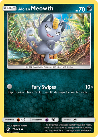 Alolan Meowth (78/149) [Sun & Moon: Base Set] - Destination Retro