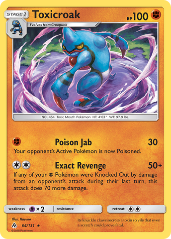 Toxicroak (64/131) [Sun & Moon: Forbidden Light] - Destination Retro