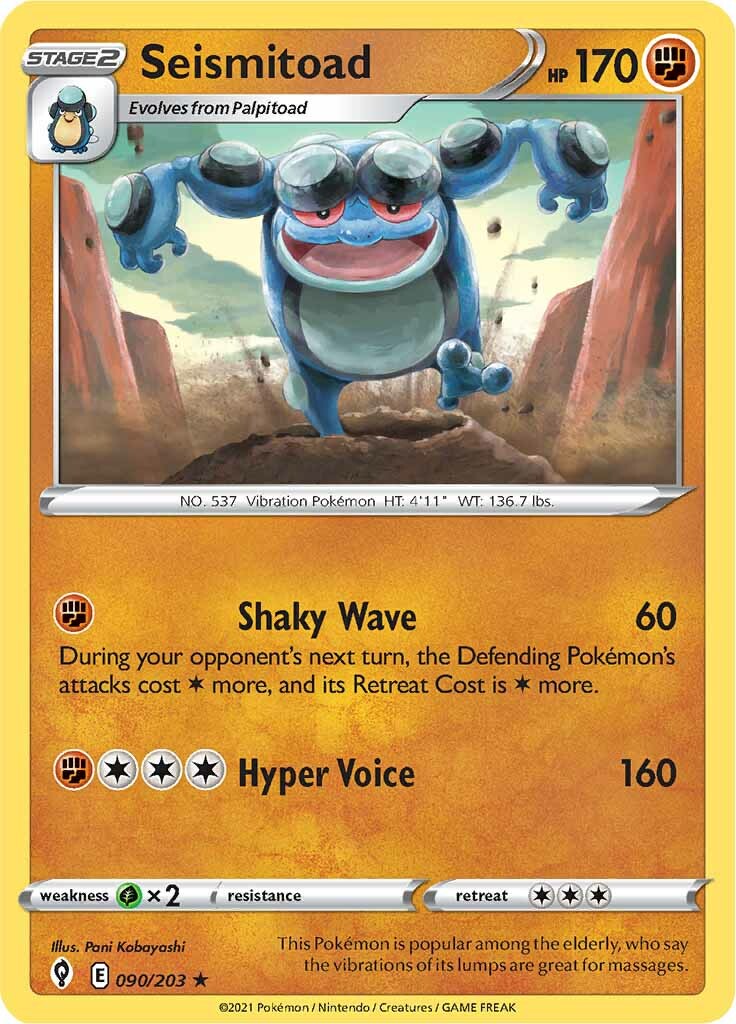 Seismitoad (090/203) [Sword & Shield: Evolving Skies] - Destination Retro