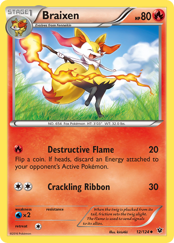 Braixen (12/124) [XY: Fates Collide] - Destination Retro