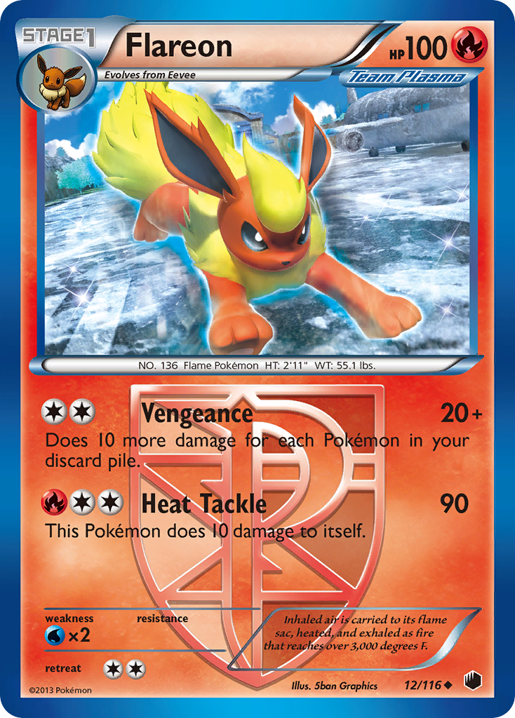 Flareon (12/116) [Black & White: Plasma Freeze] - Destination Retro