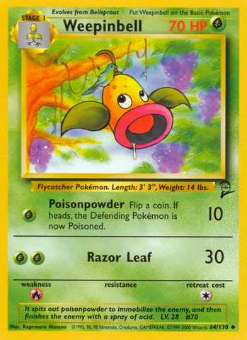 Weepinbell (64/130) [Base Set 2] - Destination Retro