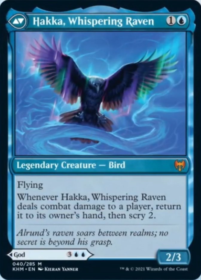 Alrund, God of the Cosmos // Hakka, Whispering Raven [Kaldheim] - Destination Retro