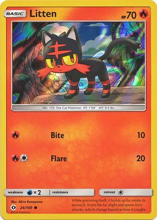 Litten (24/149) (Water Web Holo) [Sun & Moon: Base Set] - Destination Retro