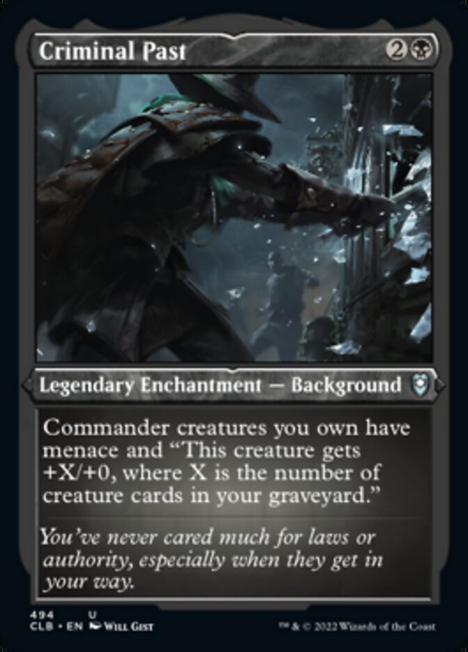 Criminal Past (Foil Etched) [Commander Legends: Battle for Baldur's Gate] - Destination Retro