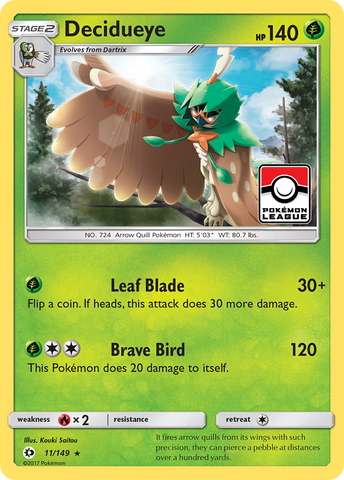 Decidueye (11/149) [Sun & Moon: Base Set] - Destination Retro
