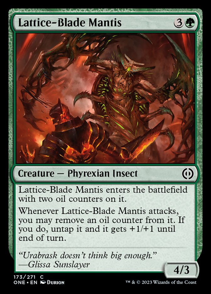 Lattice-Blade Mantis [Phyrexia: All Will Be One] - Destination Retro