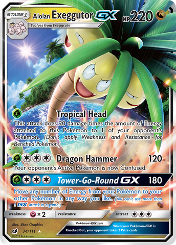 Alolan Exeggutor GX (74/111) [Sun & Moon: Crimson Invasion] - Destination Retro