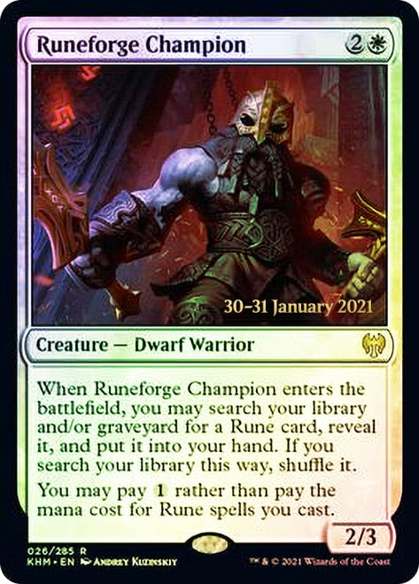 Runeforge Champion  [Kaldheim Prerelease Promos] - Destination Retro