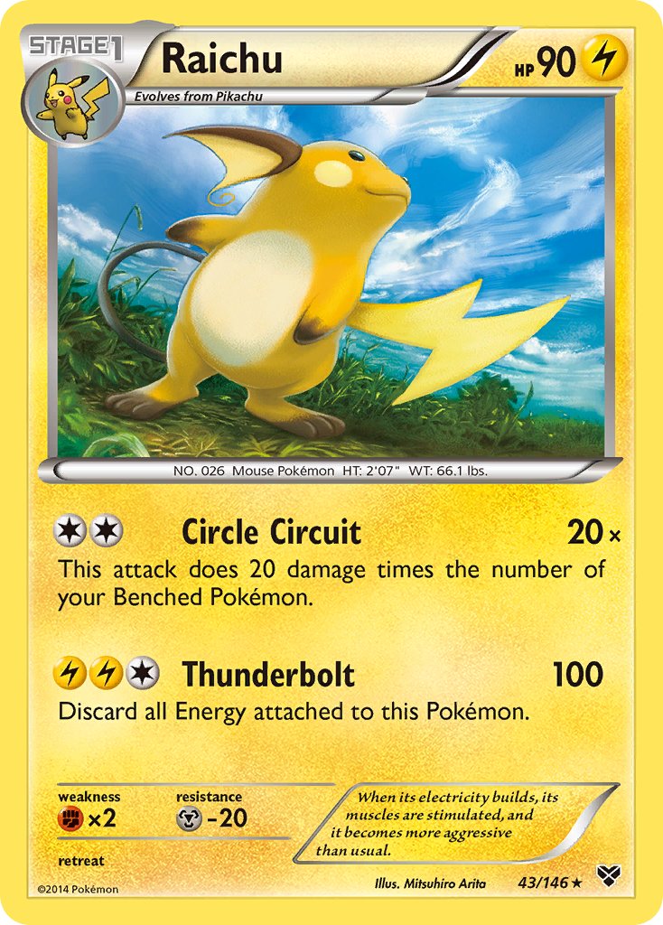 Raichu (43/146) (Cosmos Holo) (Blister Exclusive) [XY: Base Set] - Destination Retro