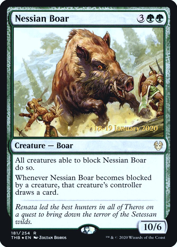 Nessian Boar [Theros Beyond Death Prerelease Promos] - Destination Retro