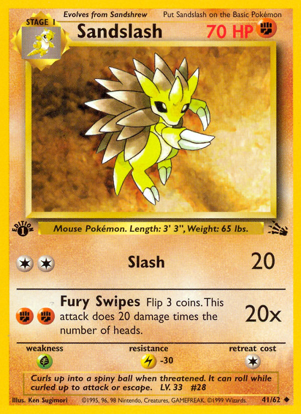 Sandslash (41/62) [Fossil 1st Edition] - Destination Retro