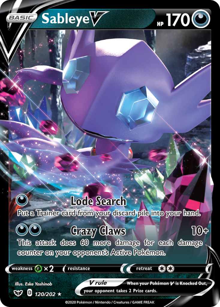 Sableye V (120/202) [Sword & Shield: Base Set] - Destination Retro