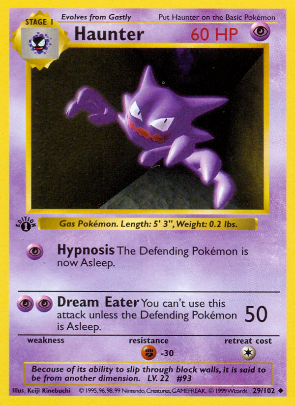 Haunter (29/102) [Base Set 1st Edition] - Destination Retro