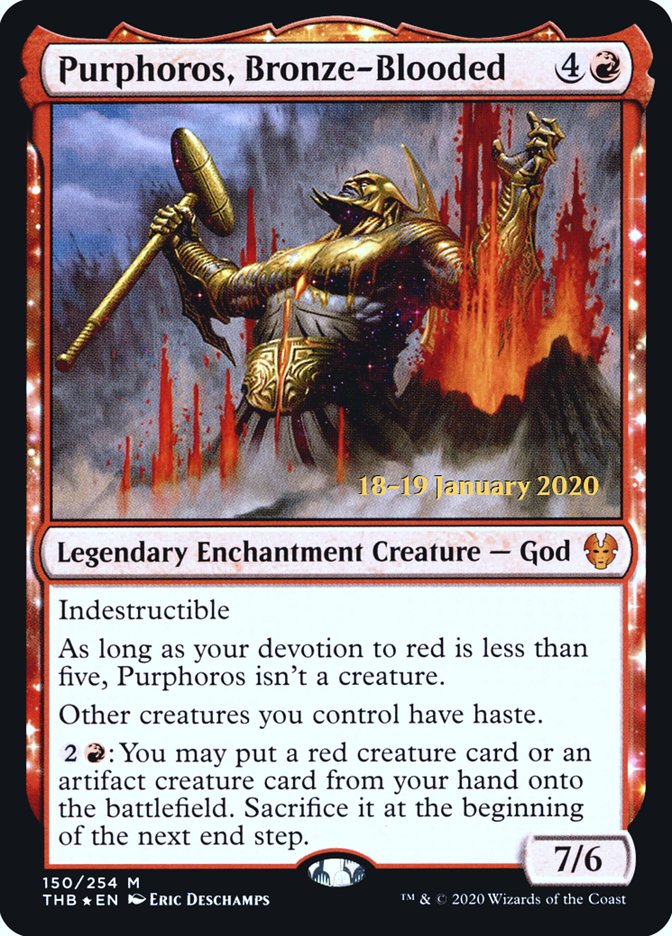 Purphoros, Bronze-Blooded [Theros Beyond Death Prerelease Promos] - Destination Retro
