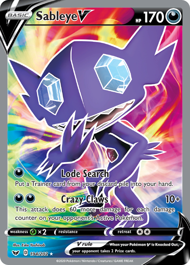 Sableye V (194/202) [Sword & Shield: Base Set] - Destination Retro