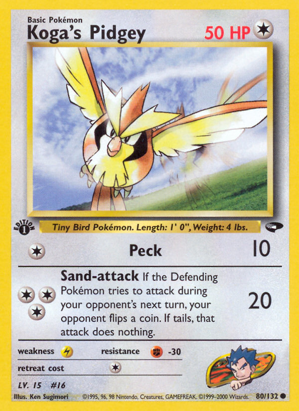 Koga's Pidgey (80/132) [Gym Challenge 1st Edition] - Destination Retro