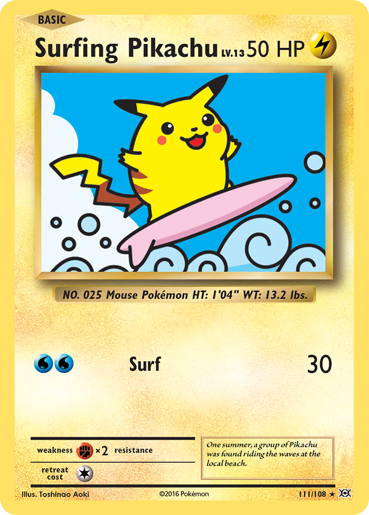 Surfing Pikachu (111/108) [XY: Evolutions] - Destination Retro
