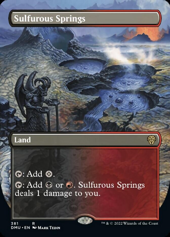 Sulfurous Springs (Borderless Alternate Art) [Dominaria United] - Destination Retro